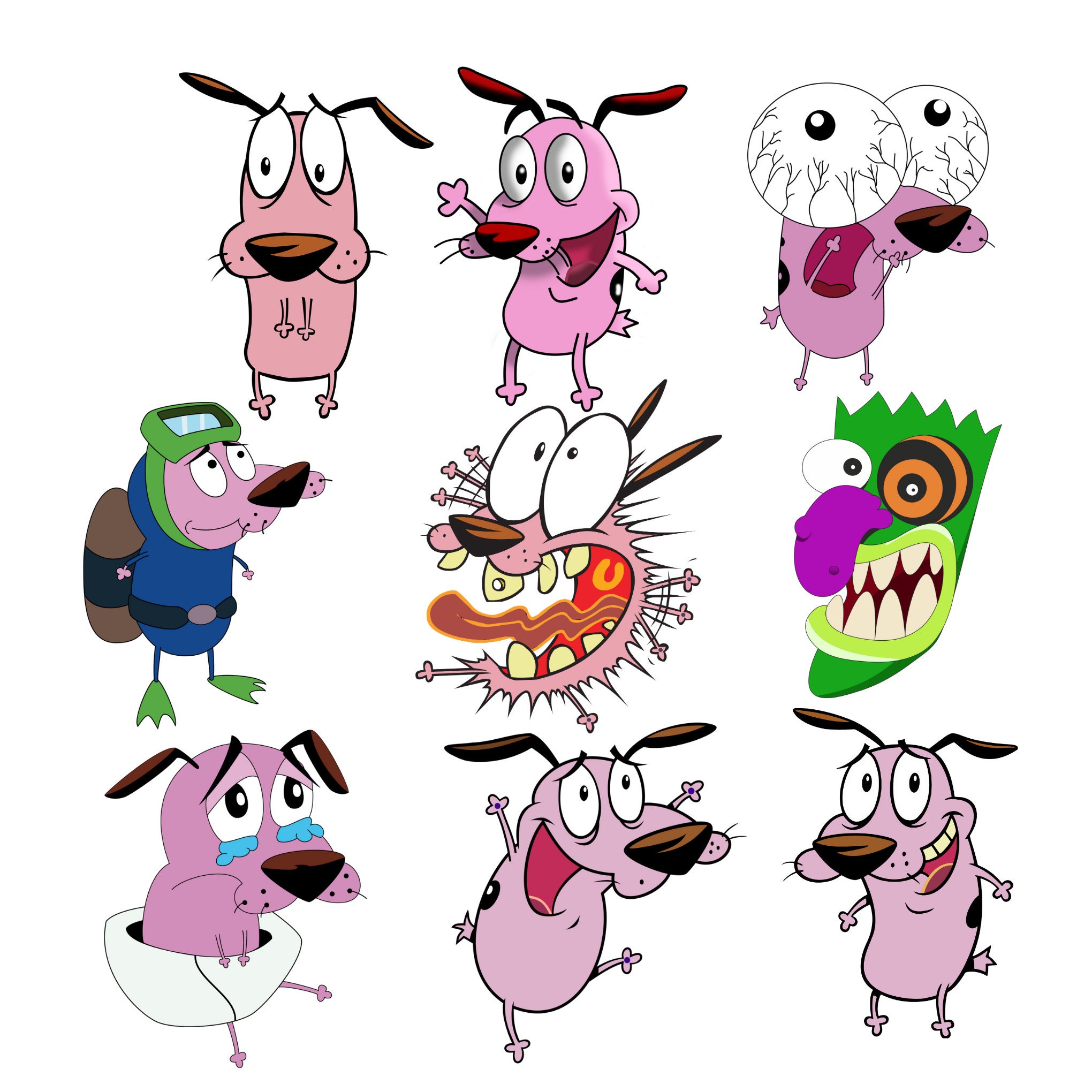 Courage the Cowardly Dog Png Bundle Courage the Cowardly Dog Etsy