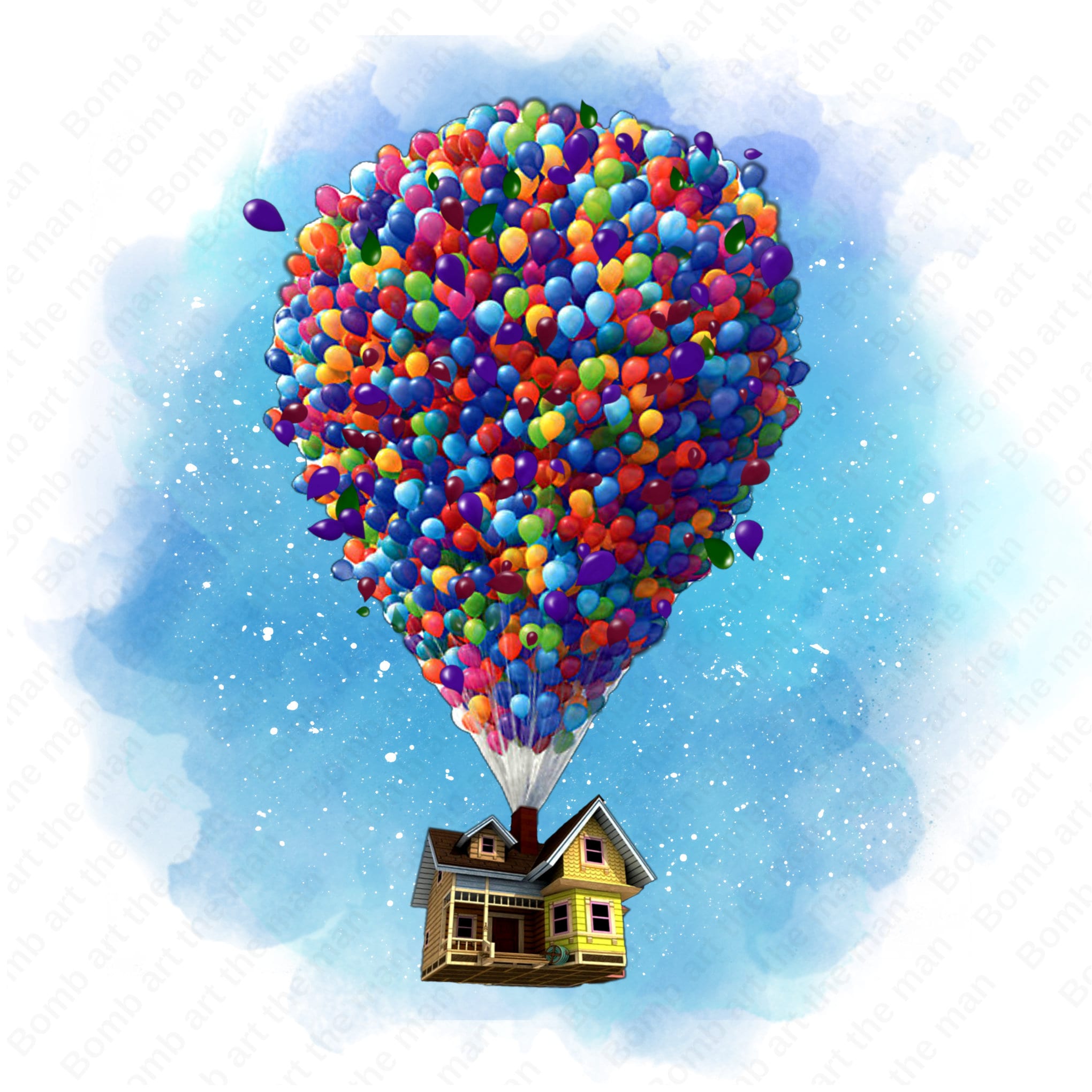 Up Balloon House Clipart, up Movie Png, up Movie Clipart, Instant