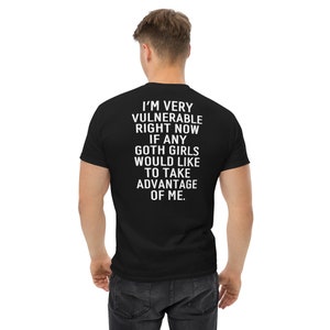 Camiseta gótica humorística para chicas, camiseta sarcástica y vulnerable