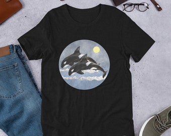 Camiseta Orca Orca Ballena - Chemise Orca - T-Shirt à imprimé de poche épaulard - Camiseta baleine - Chemise à imprimé nautique
