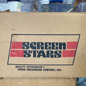 Vintage 80s SCREEN STARS  blank deadstock T SHIRT nos Beige Tan Brown