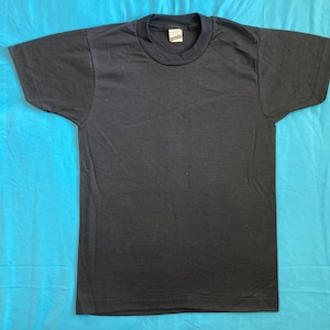 Vintage 80s SCREEN STARS blank  deadstock T SHIRT nos Black youth
