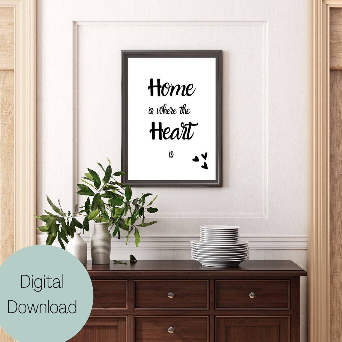 Home is Where the Heart Is Printable Wall Art Love Quote Etsy New Zealand