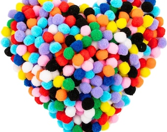 300 Pieces 1 Inch Assorted Pom Poms, Craft Pom Pom Balls, Colorful Pompoms for DIY Creative Crafts Decorations, Kids Craft Project