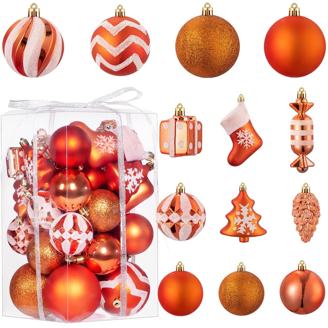 Christmas Ornaments Balls, 35 Pcs Shatterproof Plastic Christmas Balls