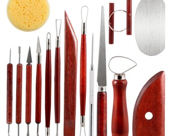 Clay Tools Pottery Sculpting Tools: 15Pcs Air Dry Polymer Clay Carving Tools Set for Kids Adults