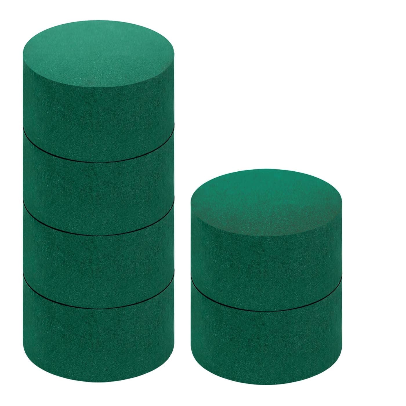 Pack of 6 Round Floral Foam Blocks for Fresh and Artificial 