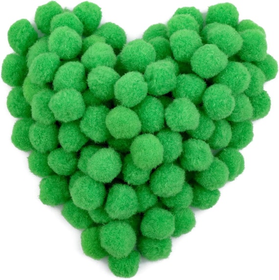 150 Pieces Pom Poms, 1 Inch Green Craft Pom Poms, Fuzzy Pompom Puff Balls,  Small Pom Pom Balls for DIY Arts, Crafts Projects, Decorations