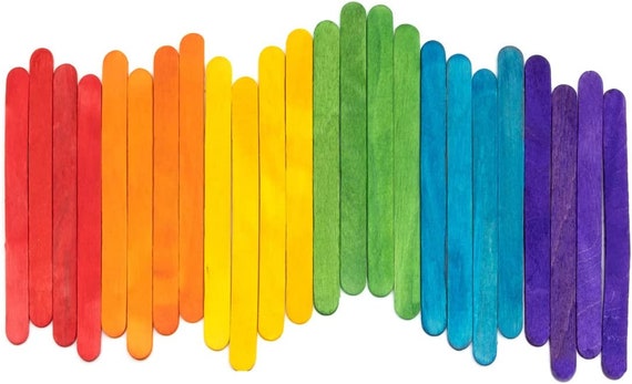 Colored Popsicle Sticks for Crafts 200 Count 4.5 Inch Multi-purpose Wooden  Sticks 