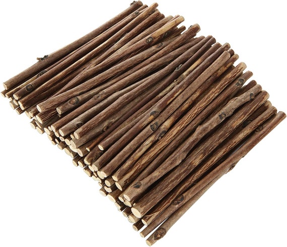 300pcs Wood Sticks for Crafts 4”, Birch Wood Sticks, Wood Log Sticks, Craft  Twigs Sticks for DIY Crafts Photo Props School Projects