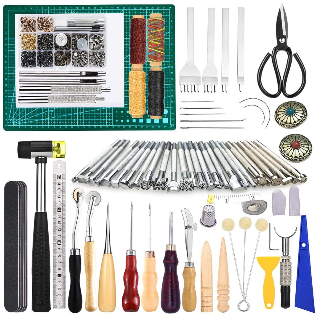 Incraftables Leather Sewing Kit. Heavy Duty Stitching Craft Working Tools  Set. Upholstery Repair Kit