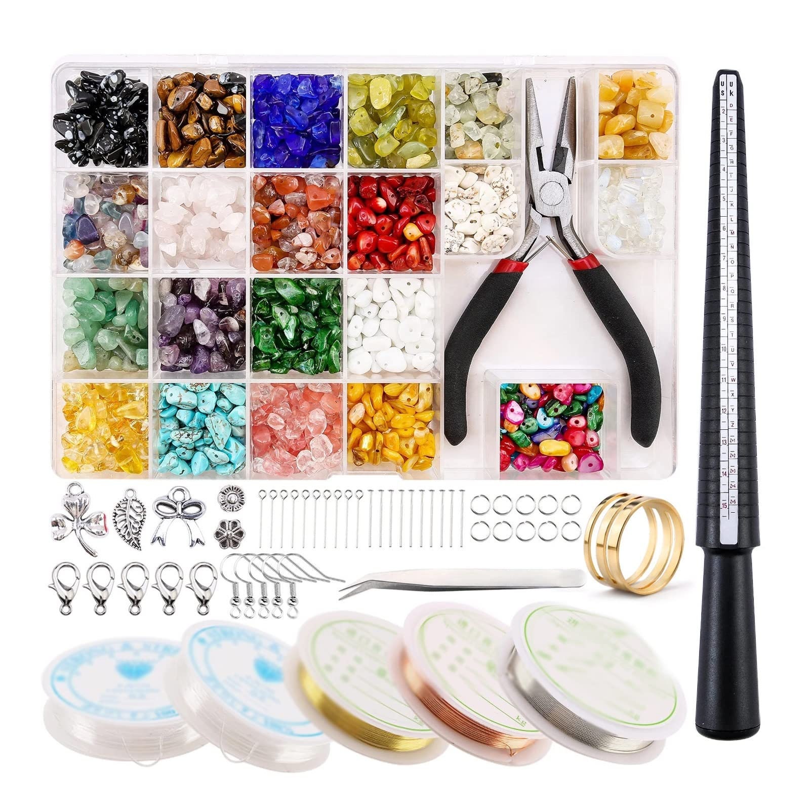 Crystal Jewelry Making Kit With Gemstone Chip Beads Craft Unique Rings  Using a Variety of Crystal Beads. Find Ring Making Supplies 