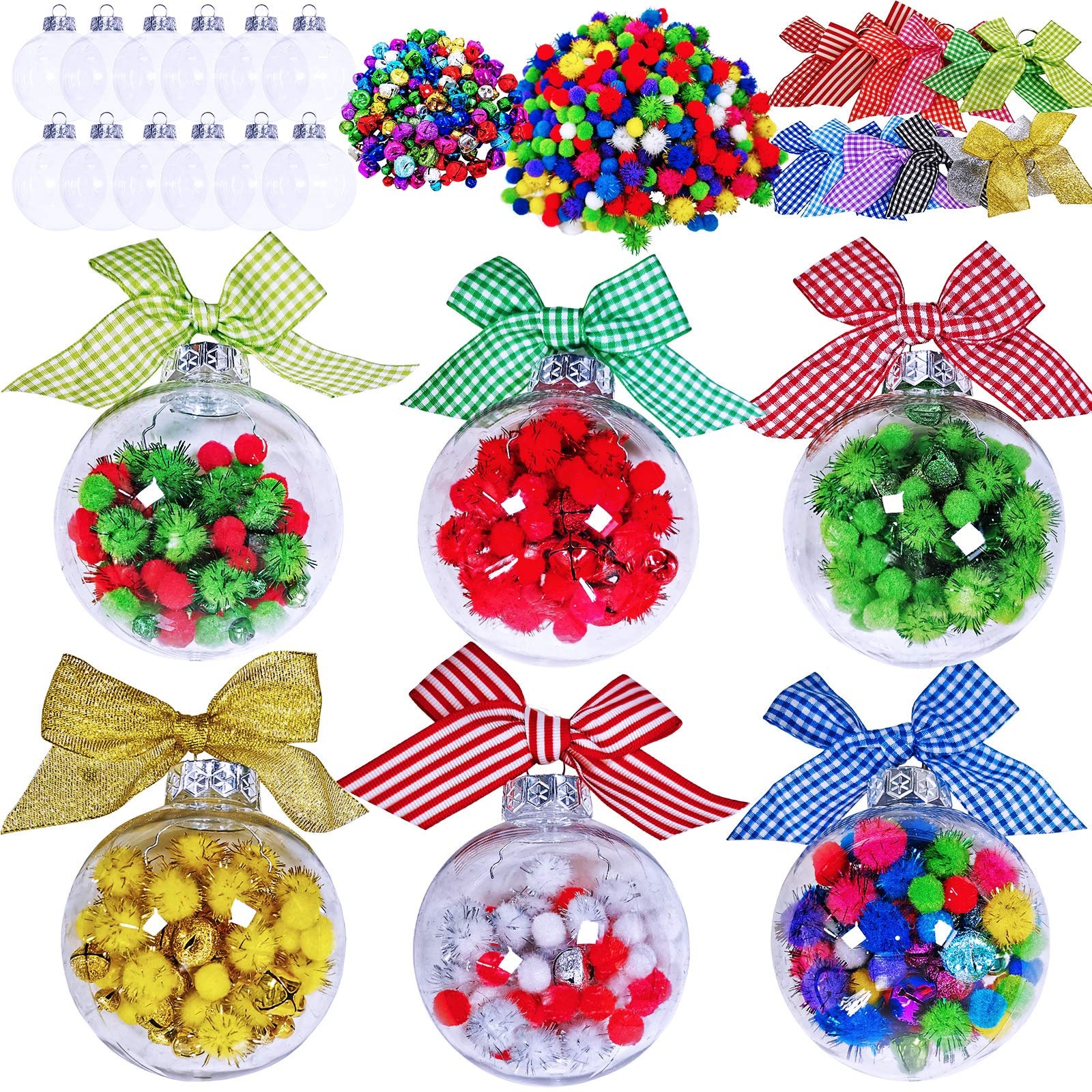 12 Sets Christmas Bulb Ornament Balls Clear Plastic Glass Ball Etsy
