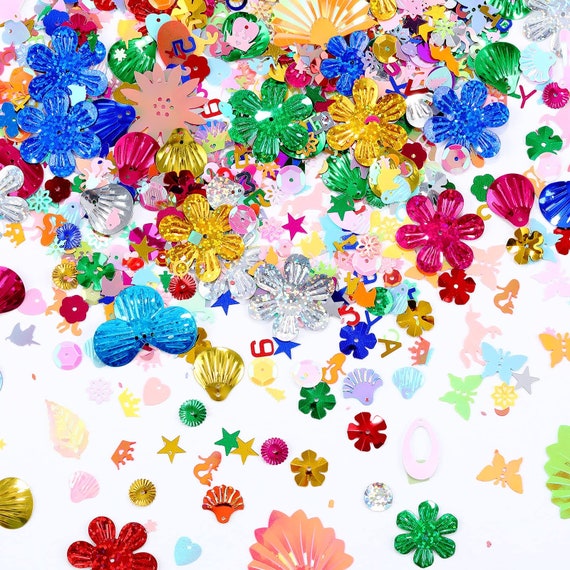 200 Gram Sequins for Crafts Mixed Sequins and Spangles Craft Multi Color 