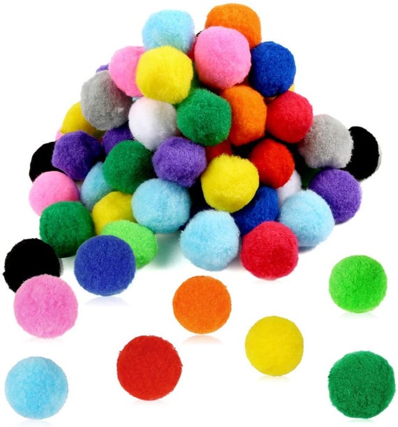 Multicolor DIY Arts And Craft Pom-Poms, 100 Piece Variety Pack