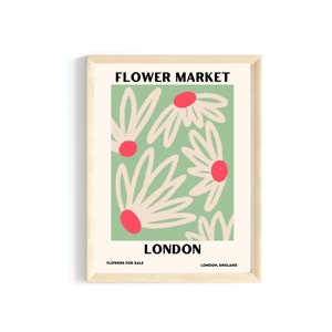 cute trendy flower market wall art print digital download