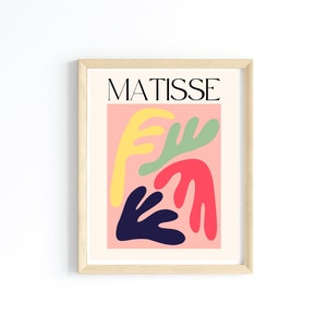 henri matisse print, matisse flower print, teen girl room decor, organic modern art, pink matisse printable