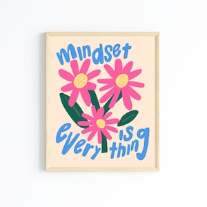 maximalist digital wall art, mindset motivational quote, mindset is everything digital download, abstract quote printable