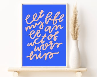 modern Christian art, made to worship quote, worship lyrics printable, Christian aesthetic wall art, faith-based print