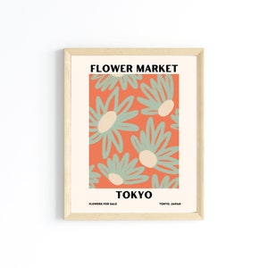 cute trendy flower market wall art print digital download