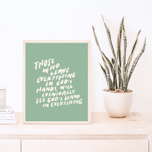 Christian quote art, trust in the lord scripture quote printable, inspirational christian aesthetic wall decor