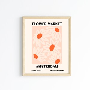 cute trendy flower market wall art print digital download