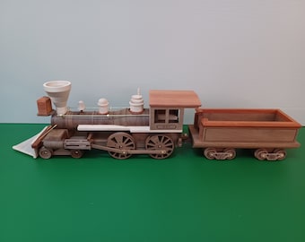 ヴィンテージ手作り木製おもちゃの電車セット、幼児向け、小さなお子様