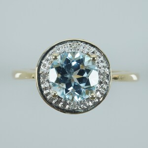 Breathtaking Blue Topaz Diamond Ring 9ct