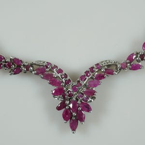 A Spectacular Sterling Silver with Genuine Ruby Necklace