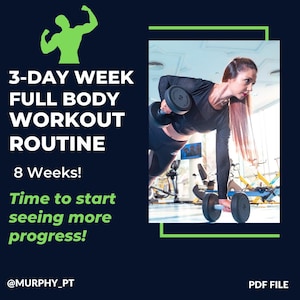 3 Day Full Body Workout Plan PDF – Digital Fitness Program for Strength & Fat Loss – Gym Training Program