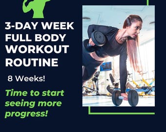 3 Day Full Body Workout Plan PDF – Digital Fitness Program for Strength & Fat Loss – Gym Training Program