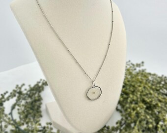 Minimalist Silver Mustard Seed Necklace Chain for Pendant Attachment Lobster Clasp Dainty Saturn Knot Jewelry Gift Her Everyday Accessory