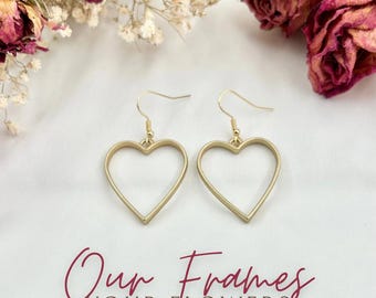 Gold Heart wedding and funeral flower memorial earrings keepsake jewelry wedding flower personalized earring sympathy loss of father gift