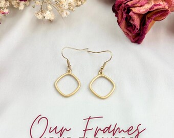 Gold Diamond wedding and funeral flower memorial earrings keepsake jewelry wedding flower personalized earrings sympathy loss of father gift