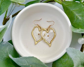 Mustard Seed Earring Heart Design Faith Symbol Christian Jewelry Dainty Accessory Valentine Gift Resin Pendant Gold Mustard Seed Necklace
