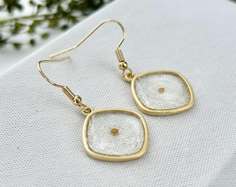 Mustard Seed Jewelry Resin Earring Dainty Earring Handmade Inspirational Jewelry Romantic Gift for Her Small Faith Keepsake Earring Dangle