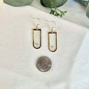 Biblical Inspiration Jewelry Mustard Seed Earrings Faith Symbol Design Gold Frame Window Shape Handcrafted Resin Creation Spiritual Gift Idea Christian Jewelry Collection Hope Reminder Daily Wear Religious Expression Valentine Day Present