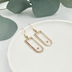 Mustard Seed Earrings Faith Jewelry Christian Gift Gold Frame Window Design Resin Crafted Biblical Symbol Handmade Religious Accessories Tiny Seed Faith Expression Spiritual Reminder Hope Symbol Lightweight Dangle Earrings Valentine Day