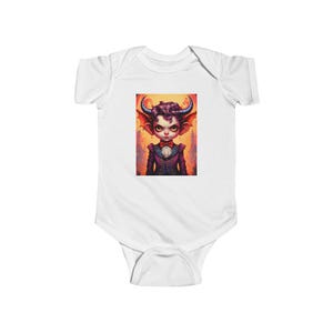 Devil Child Illustration Infant Bodysuit | Cute Demon Baby Graphic