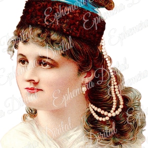 4 images imprimables vintage victorien rare dames 1880 signets découpés A4 jpg png fond transparent