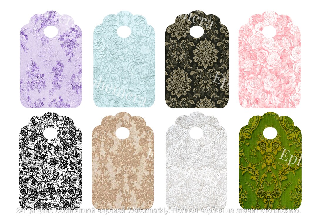 Printable Image 16 Tags Collage Sheets Vintage Disigne - Etsy