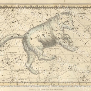 Scans von einem antiken Atlas, antiker Atlas, Sternenhimmel, Antike Landkarte, Papier, Sternzeichen