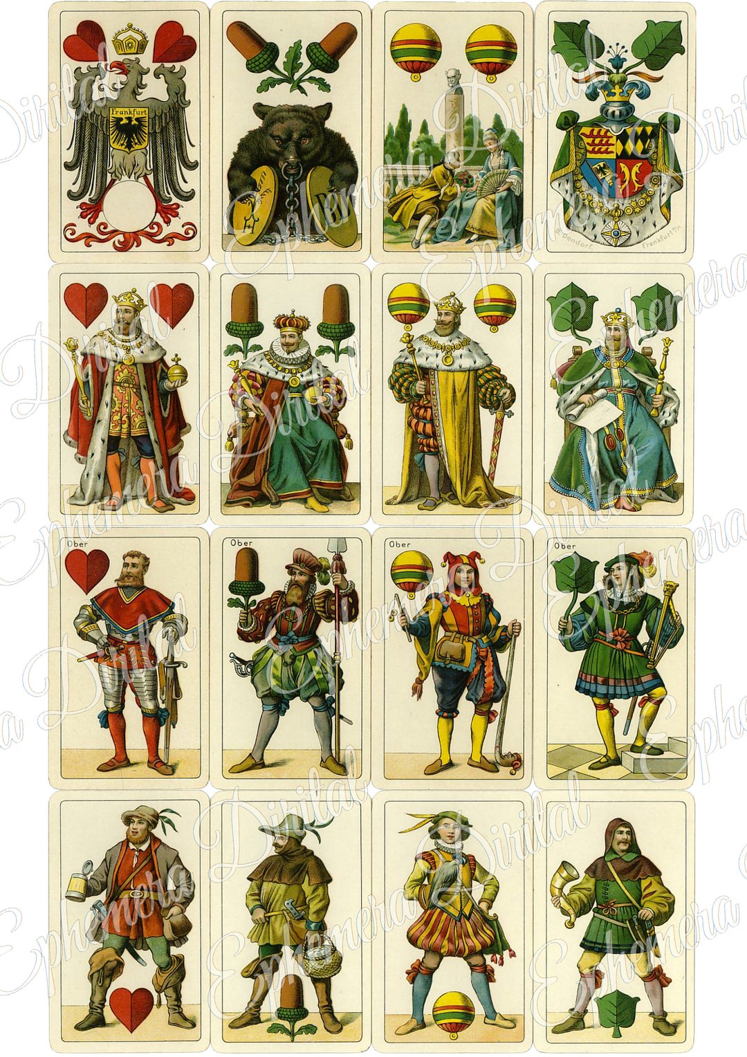 Printable Image, Vintage Playing Cards, Bernhard Dondorf Frankfurt Am ...