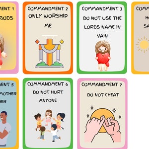 Flashcard pour enfants 10 commandements