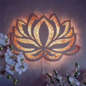 Tableau Art Mural Moderne - Fleur Lotus Mandala Triptyque - Noir - Prix en  Algérie