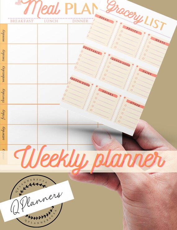 Weekly Planner Pad Printable Planner Daily Planner Etsy