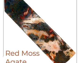Ágata de musgo XXL con torre de cornalina/ágata de musgo/torre de cristal