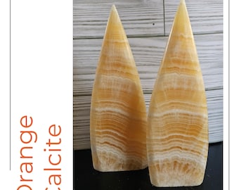 JUICY Orange Calcite Teardrop Freeform- hermosas bandas. Grandes regalos!!