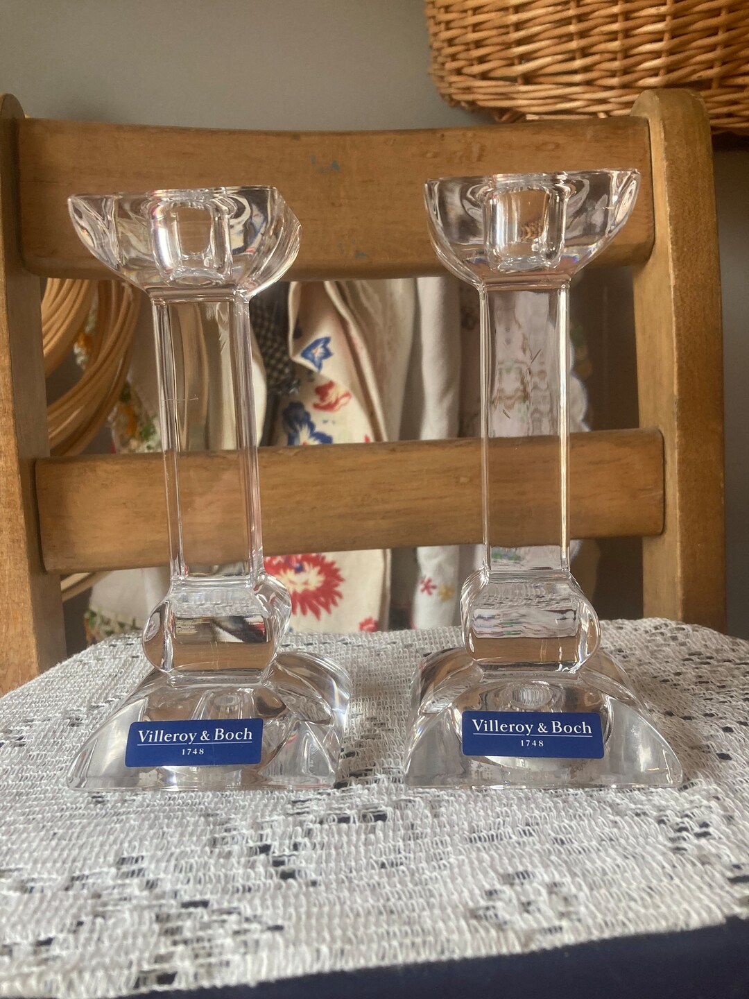 Pair Villeroy & Boch Siena 1748 Candle Stick Holder 24 Lead Etsy