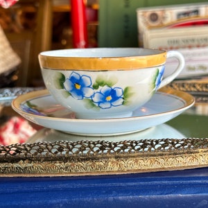 Vintage Hand Painted Floral Teacup and Saucer Set Made in Japan Tea Coffee Collectable Coffee Tea Lover Gift